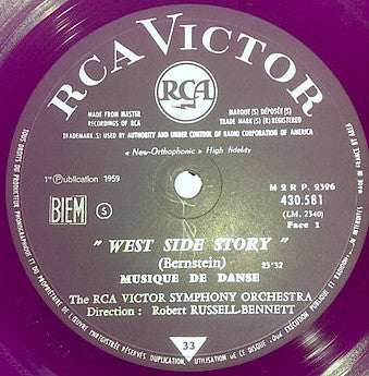 Bernstein* / Gershwin*, Bennett* - RCA Victor Symphony Orchestra , Dir. Robert Russell-Bennett* - West Side Story (Musique De Dance) / Porgy And Bess (Tableau Symphonique)