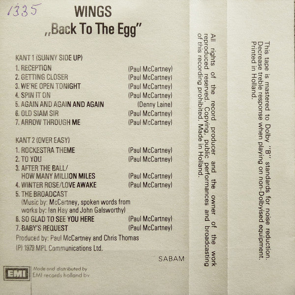 Wings (2) - Back To The Egg