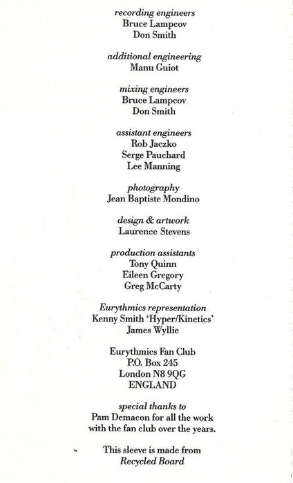 Eurythmics -We Too Are One