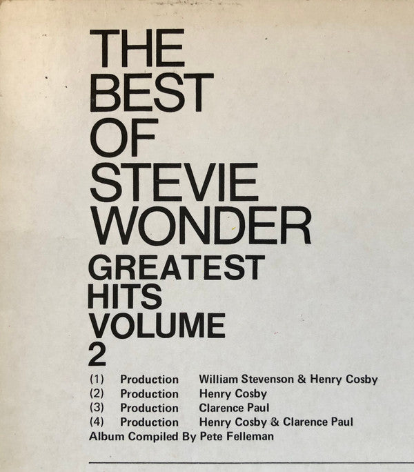 Stevie Wonder - The Best Of Stevie Wonder - Greatest Hits Volume 2