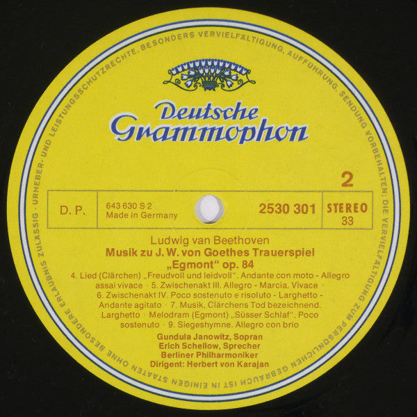 Ludwig van Beethoven, Gundula Janowitz · Berliner Philharmoniker · Herbert von Karajan - Musik Zu = Music To »Egmont«