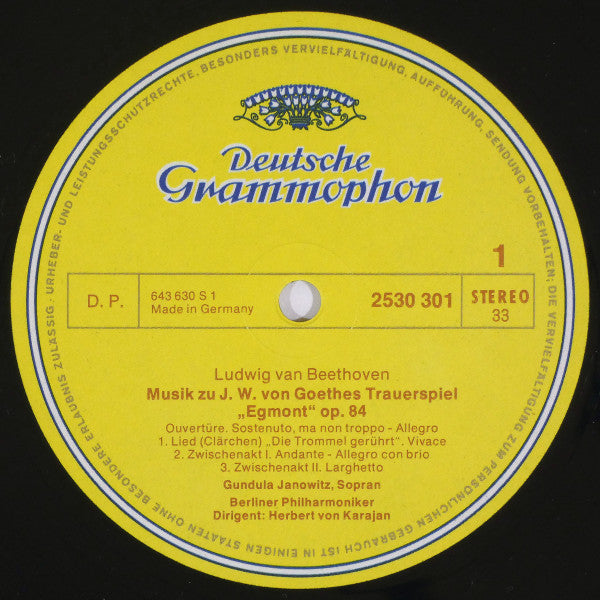 Ludwig van Beethoven, Gundula Janowitz · Berliner Philharmoniker · Herbert von Karajan - Musik Zu = Music To »Egmont«