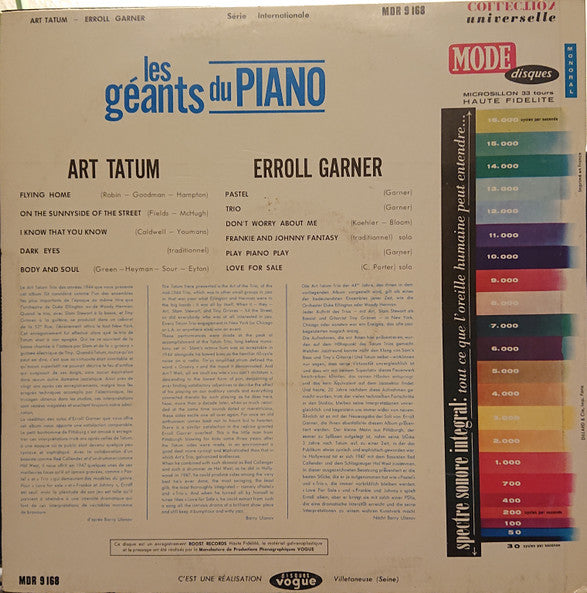 Art Tatum, Erroll Garner - Les Géants Du Piano