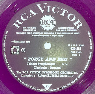 Bernstein* / Gershwin*, Bennett* - RCA Victor Symphony Orchestra , Dir. Robert Russell-Bennett* - West Side Story (Musique De Dance) / Porgy And Bess (Tableau Symphonique)