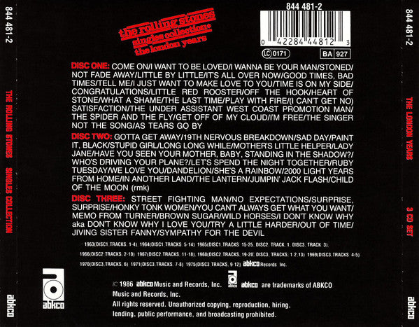 The Rolling Stones -Singles Collection ✱ The London Years