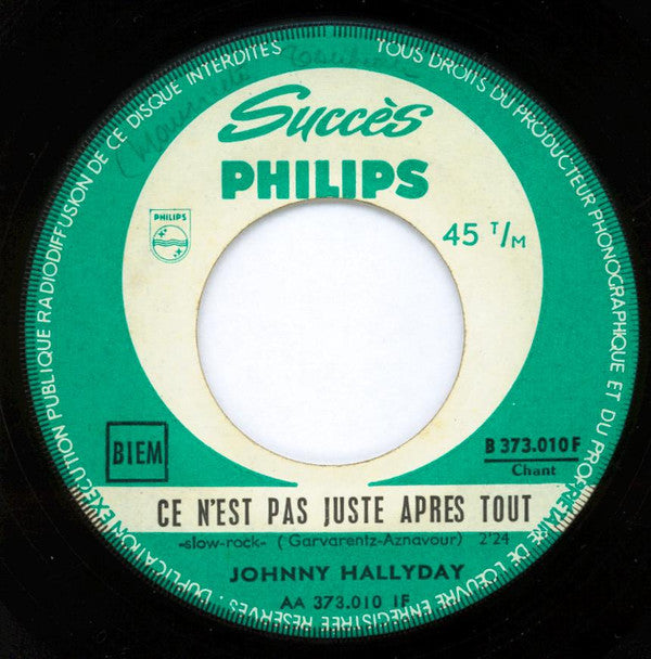 Johnny Hallyday -Ce N'est Pas Juste Après Tout