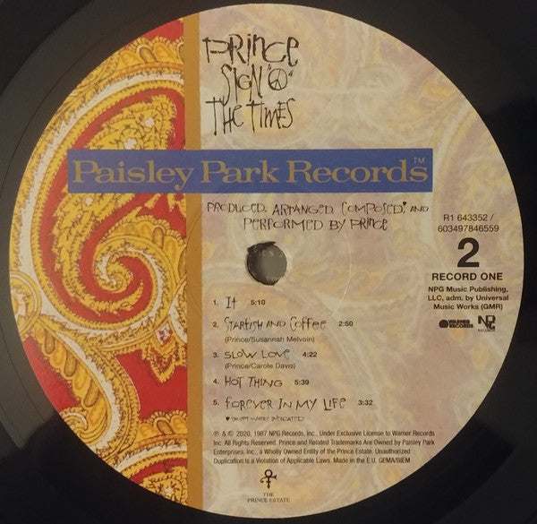 Prince -Sign "O" The Times