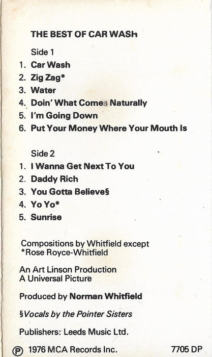 Rose Royce -Best Of Car Wash (Original Motion Picture Soundtrack)