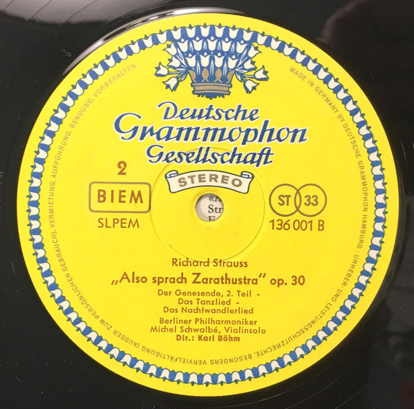 R. Strauss* - Berliner Philharmoniker, Karl Böhm - Also Sprach Zarathustra, Op. 30