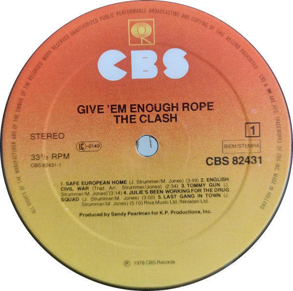 The Clash -Give 'Em Enough Rope
