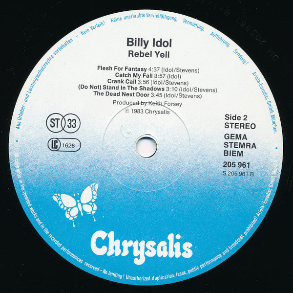 Billy Idol -Rebel Yell