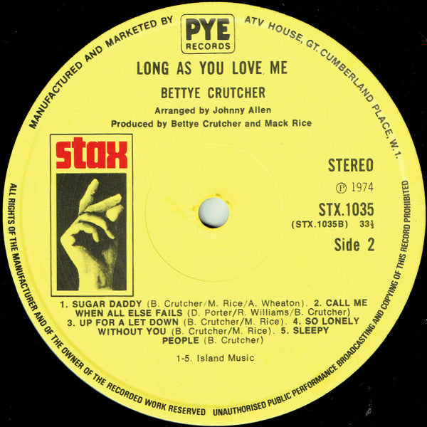 Bettye Crutcher -Long As You Love Me (I'll Be Alright)
