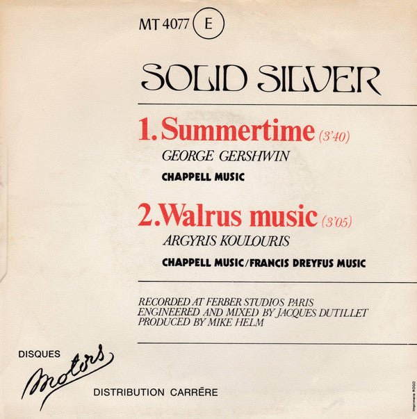 Solid Silver -Summertime