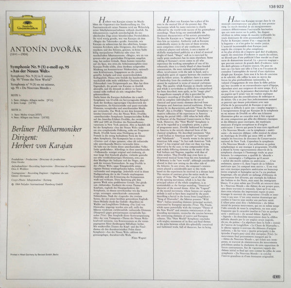 Antonín Dvořák, Berliner Philharmoniker · Herbert von Karajan - »Aus Der Neuen Welt = From The New World« - Symphonie Nr.9 (5) Op. 95