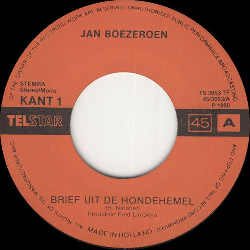 Jan Boezeroen -Brief Uit De Hondehemel