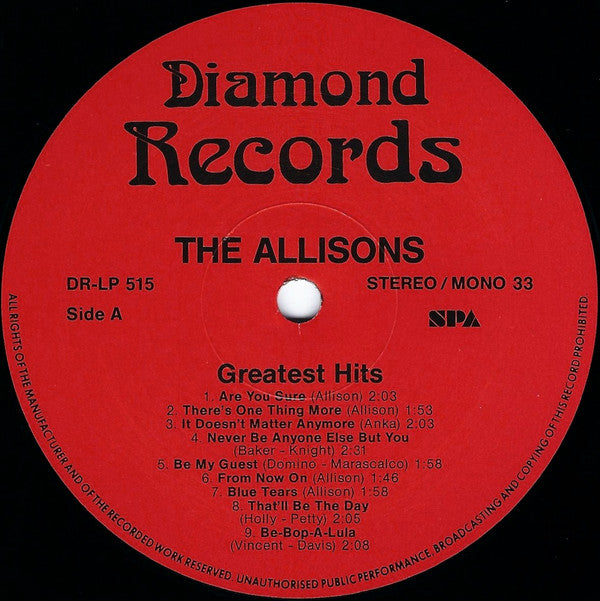 The Allisons - Are You Sure