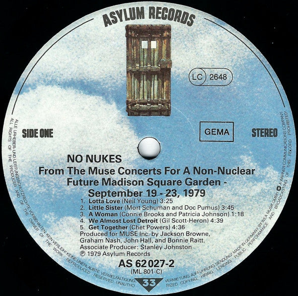 Various -No Nukes - From The Muse Concerts For A Non-Nuclear Future - Madison Square Garden - September 19-23, 1979