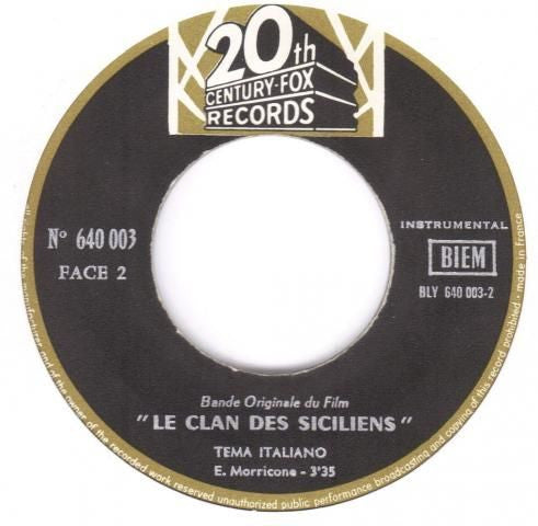 E. Morricone* -Bande Originale Du Film Le Clan Des Siciliens