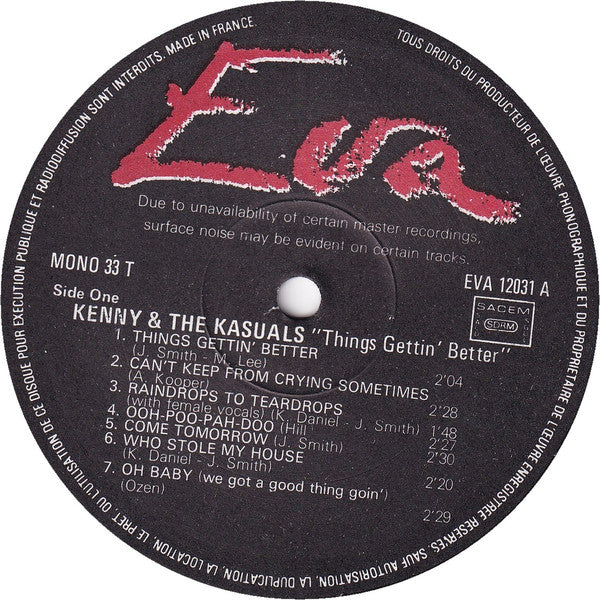 Kenny And The Kasuals* -Things Gettin' Better
