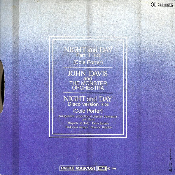 John Davis And The Monster Orchestra* -Night And Day (Spécial Disco)