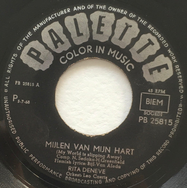 Rita Deneve -Mijlen Van Mijn Hart / Juanita Jones