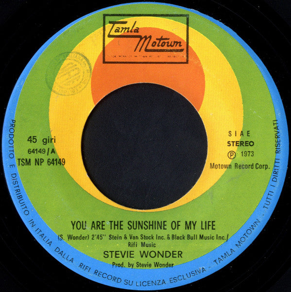 Stevie Wonder -You Are The Sunshine Of My Life / Tuesday Heartbreak
