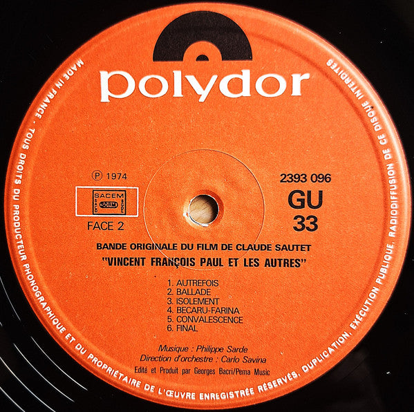 Philippe Sarde - Vincent, François, Paul Et Les Autres... (Bande Originale Du Film)