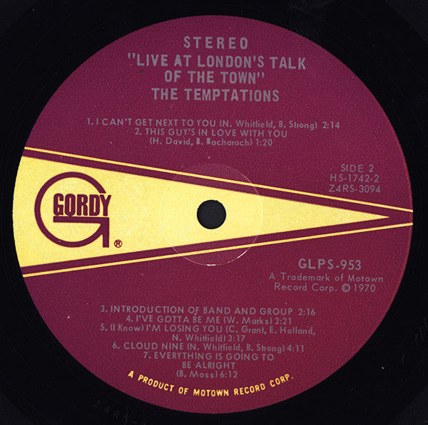 The Temptations -Live At London's Talk Of The Town
