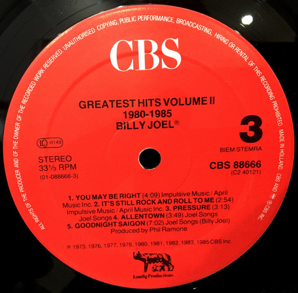 Billy Joel -Greatest Hits Volume I & Volume II