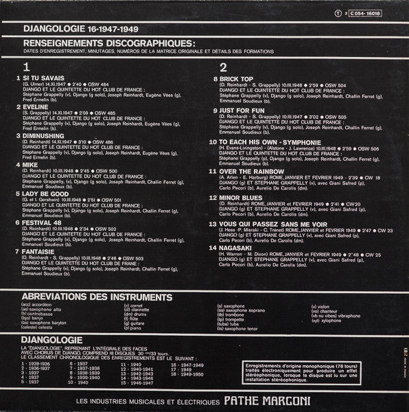 Django Reinhardt - Djangologie 16 (1947-1949)