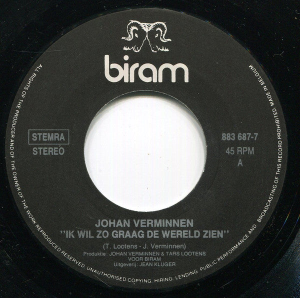 Johan Verminnen -Ik Wil Zo Graag De Wereld Zien