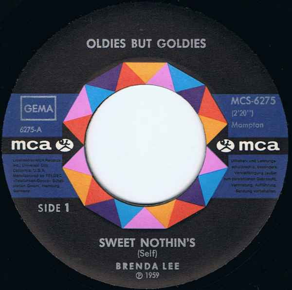 Brenda Lee -Sweet Nothin's / Let's Jump The Broomstick
