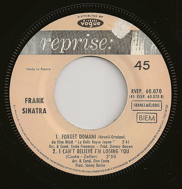 Frank Sinatra -Tell Her (You Love Her Every Day) / Here's To The Losers / Forget Domani / I Can't Believe I'm Losing You