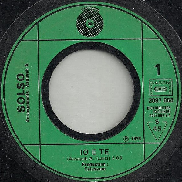 Solso -Io E Te / Doue Vai
