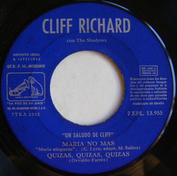 Cliff Richard Con The Shadows* - Un Saludo De Cliff