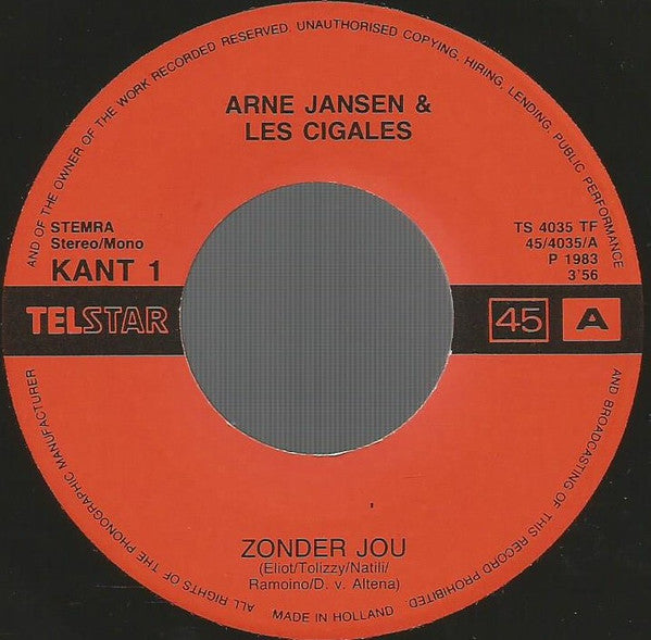 Arne Jansen & Les Cigales -Zonder Jou