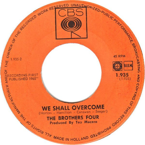The Brothers Four -Come To My Bedside My Darling / We Shall Overcome