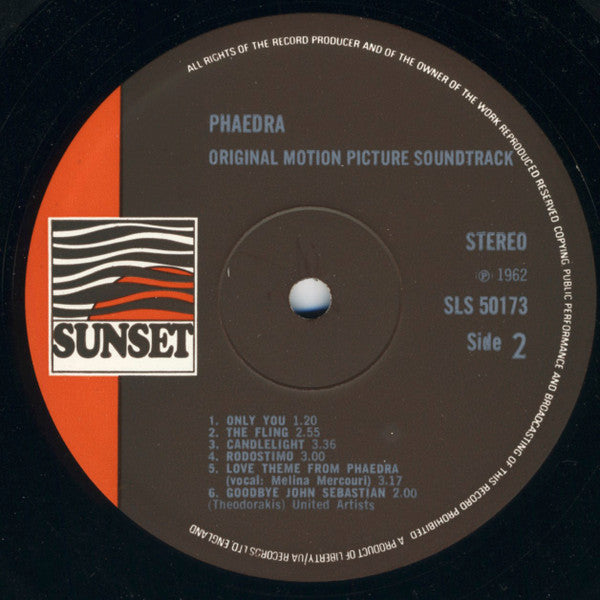 Mikis Theodorakis -Original Motion Picture Soundtrack - Phaedra