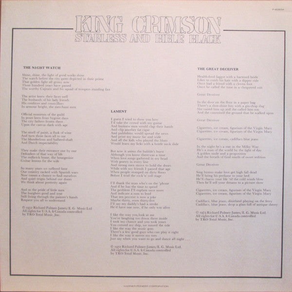 King Crimson -Starless And Bible Black