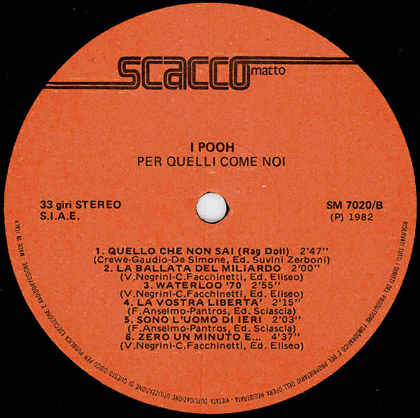 I Pooh* -Per Quelli Come Noi
