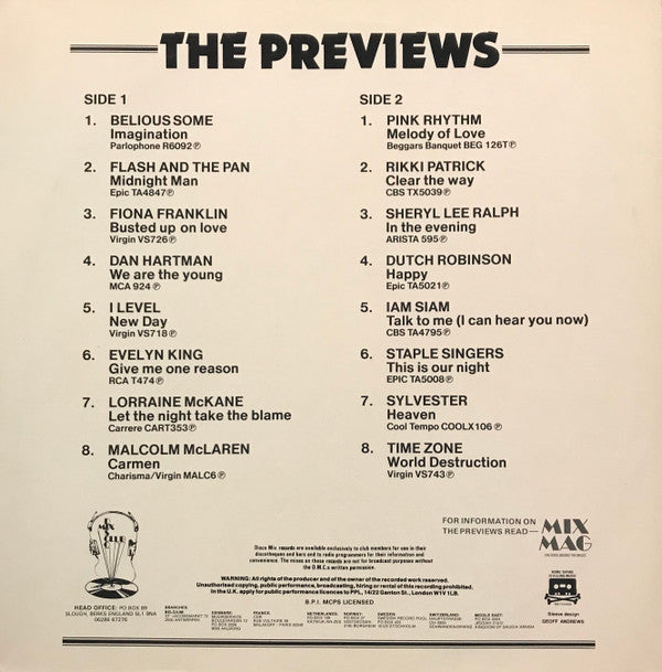 Various - January 85 Previews