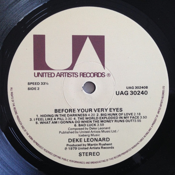 Deke Leonard -Before Your Very Eyes