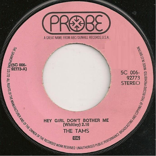 The Tams -Hey Girl Don't Bother Me
