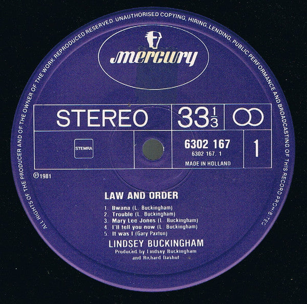 Lindsey Buckingham -Law And Order