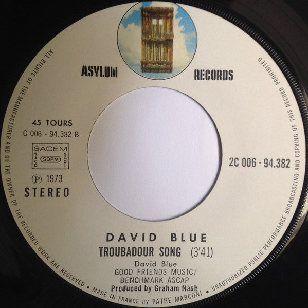 David Blue -Outlaw Man / Troubadour Song