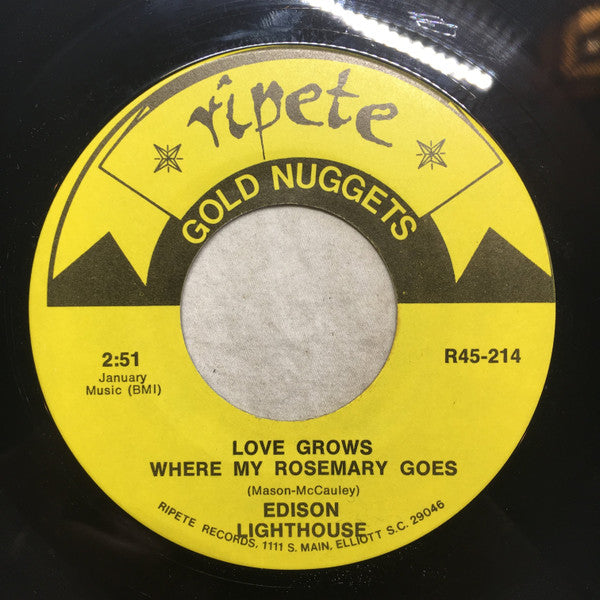 Edison Lighthouse / Gary Portnoy -Love Grows Where My Rosemary Goes / Theme From Cheers (Where Everybody Knows Your Name)