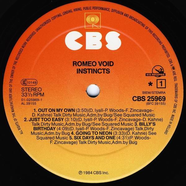 Romeo Void -Instincts