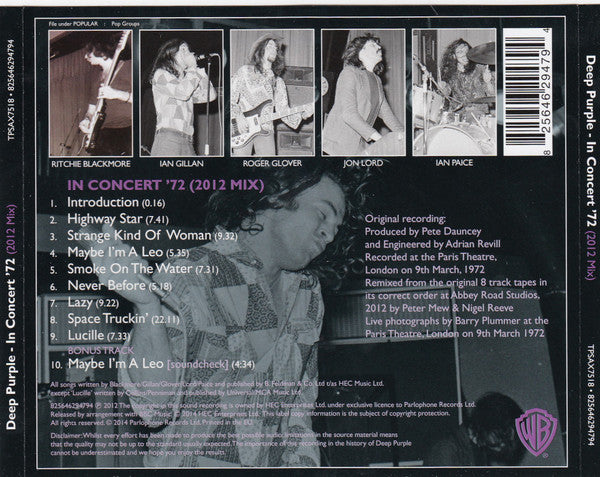 Deep Purple -In Concert '72
