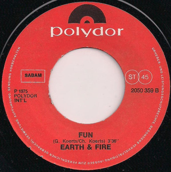 Earth And Fire -Only Time Will Tell / Fun