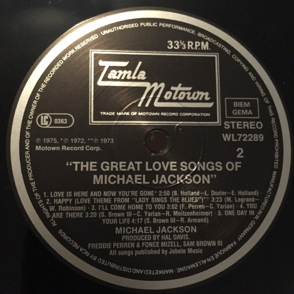 Michael Jackson -The Great Love Songs Of Michael Jackson